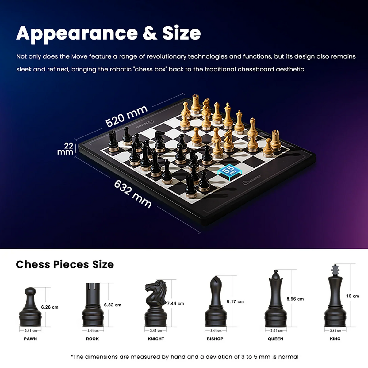 AI Robotic Chessboard with Wooden Pieces